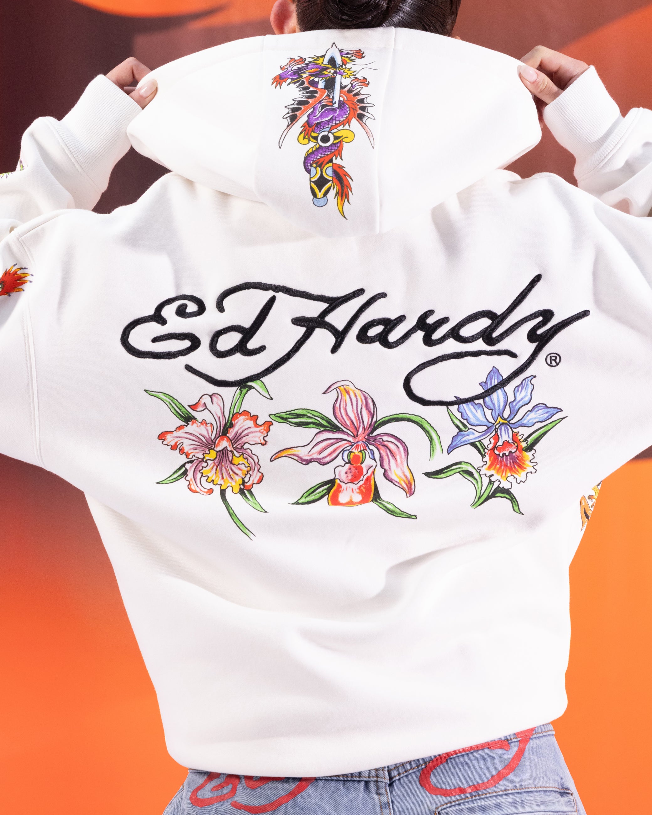Ed Hardy Floral Zip Hoodie Off White、mySite、zt4zffjzw