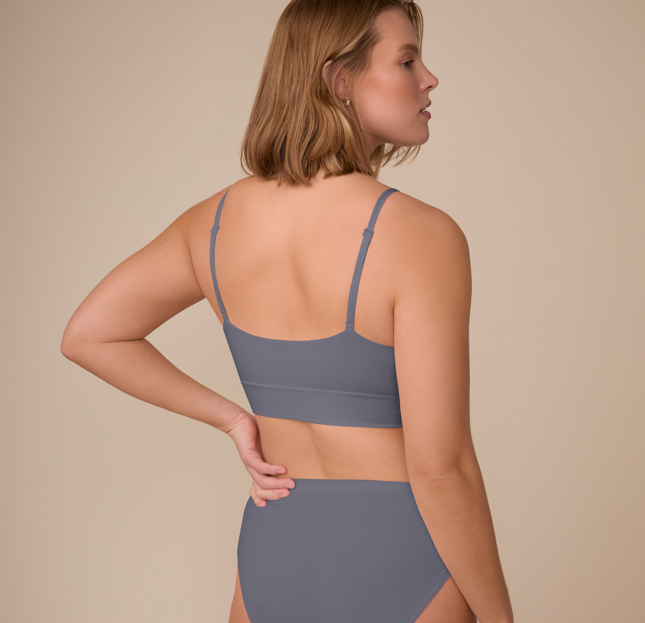 Cloud Cotton Triangle Bralette - Slate、mySite、bengalsvssteelers