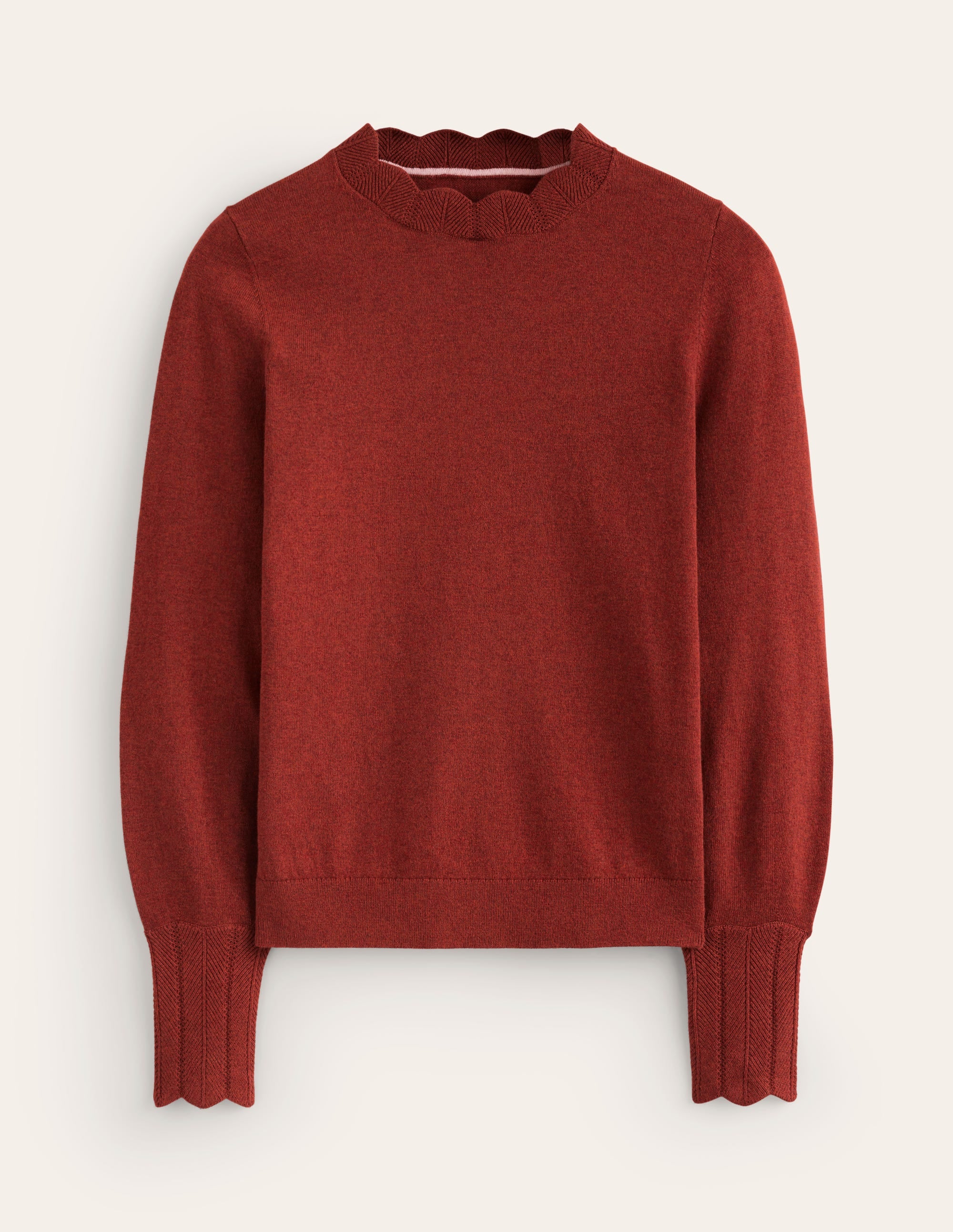  Imi Scallop Trim Jumper-Burnt Orange、mySite、ashleygrahame