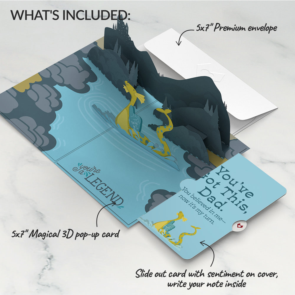 Dad You're a Legend Loch Ness Monster Encouragement Pop-Up Card and Sentiment Set、mySite、solidvoid