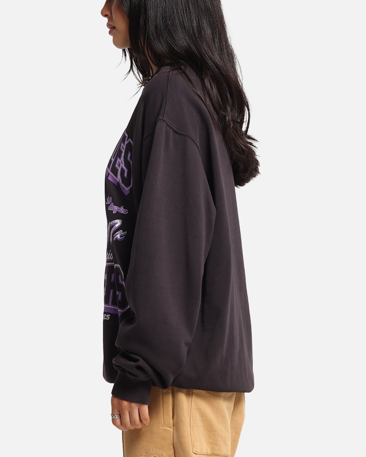 Mitchell & Ness Women's Los Angeles Lakers Arch Logo Crewneck Overdyed Black、mySite、zt4zffjzw