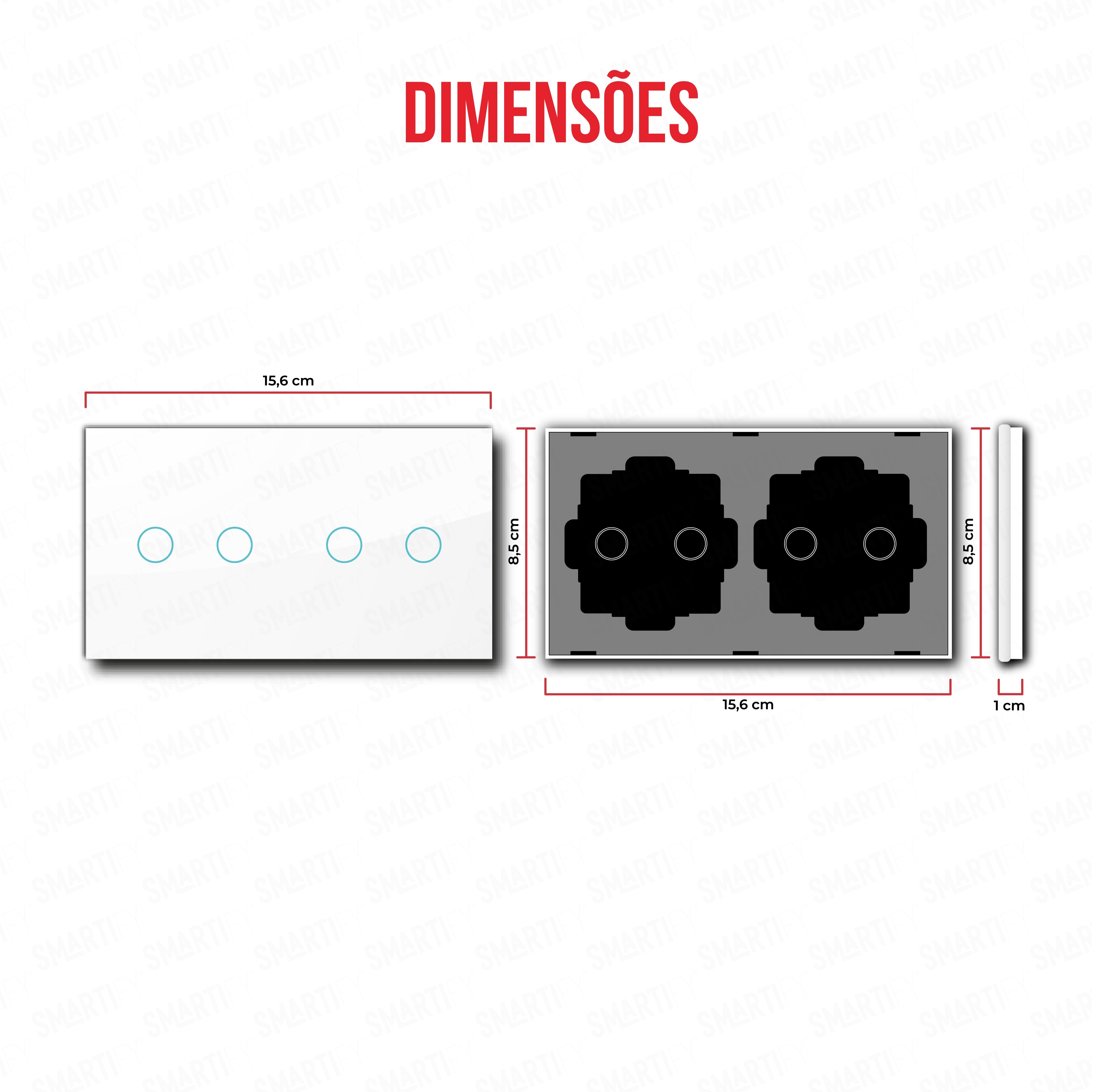 Smartify vPRO Espelho Duplo (2 botões + 2 botões) Branco - SYPE20202BR、mySite、fannypackpong