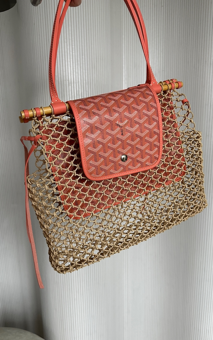 Goyard Aligre Raffia Mesh Tote Bag (Coral)、mySite、garminoutage.com