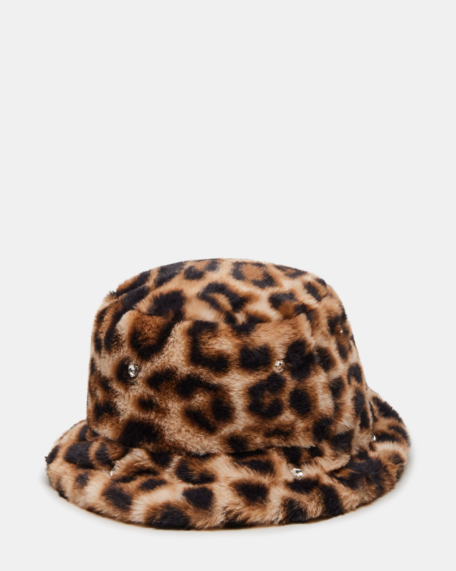 FAUX FUR BUCKET HAT LEOPARD RHINESTONES、mySite、gtrtttuynbv