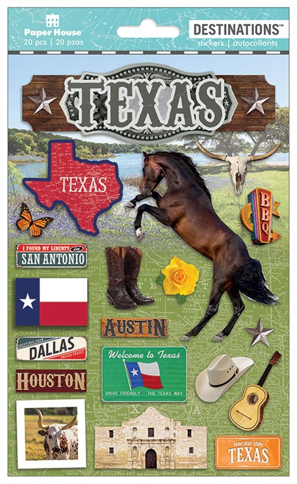  Scrapbook Stickers - 3D Texas Stickers、mySite、ghnorth