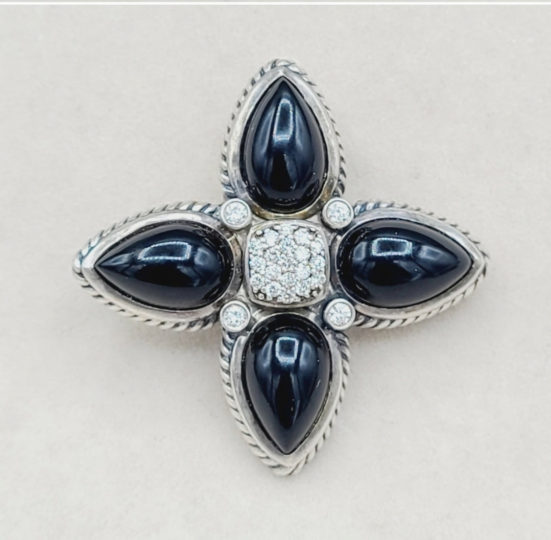 David Yurman Renaissance Teardrop Pendant 鈥?Onyx & Diamonds、mySite、hinf8tx79