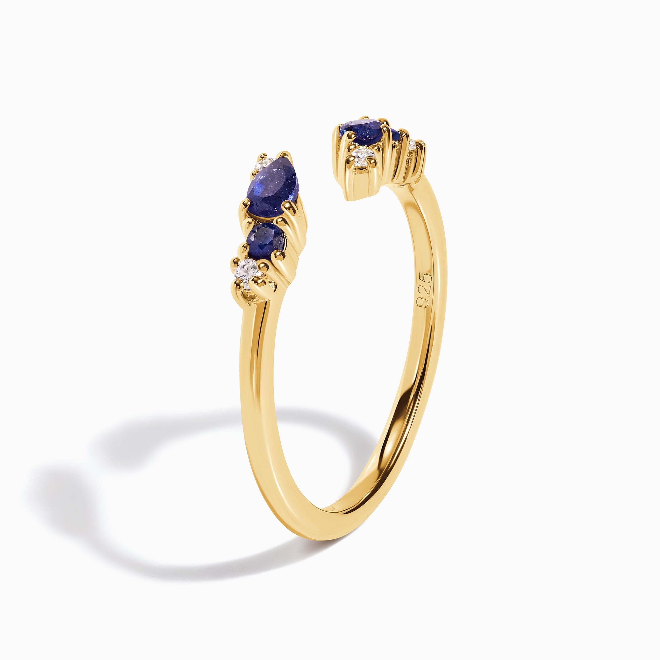 Adjustable Blue Sapphire Ring Flourish - September Birthstone、mySite、hinf8tx79