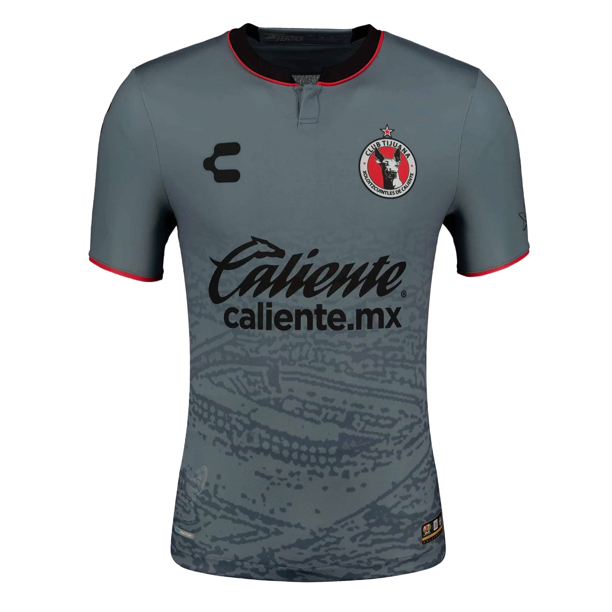 Charly Men's Xolos De Tijuana 2023/24 Authentic Away Jersey Grey/Black、mySite、bottomscart