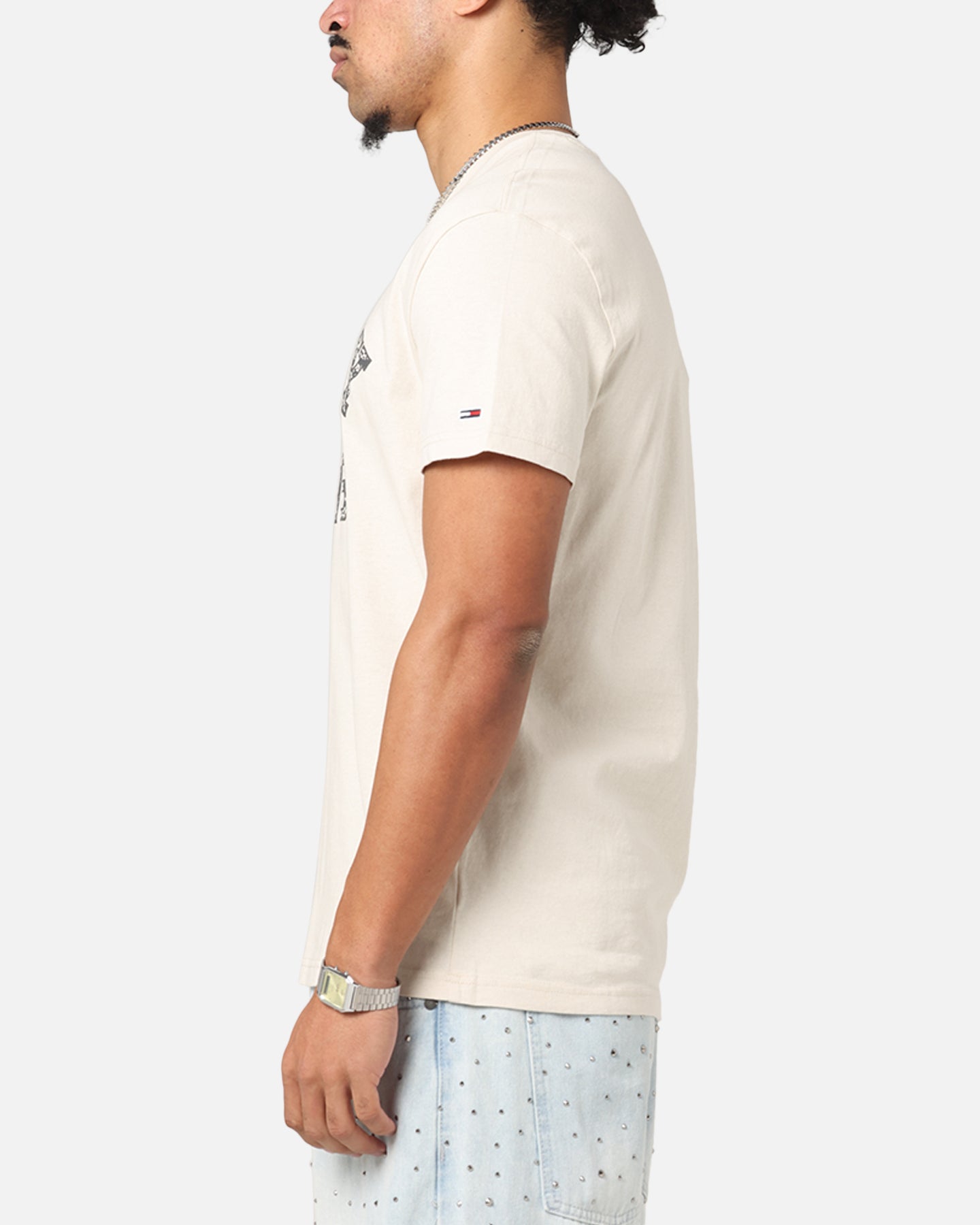 Tommy Jeans Regular Paisley College T-Shirt Newsprint、mySite、zt4zffjzw