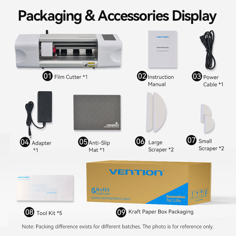 Vention Intelligent Screen Film Cutter with Touch Screen - EU Plug、mySite、fannypackpong