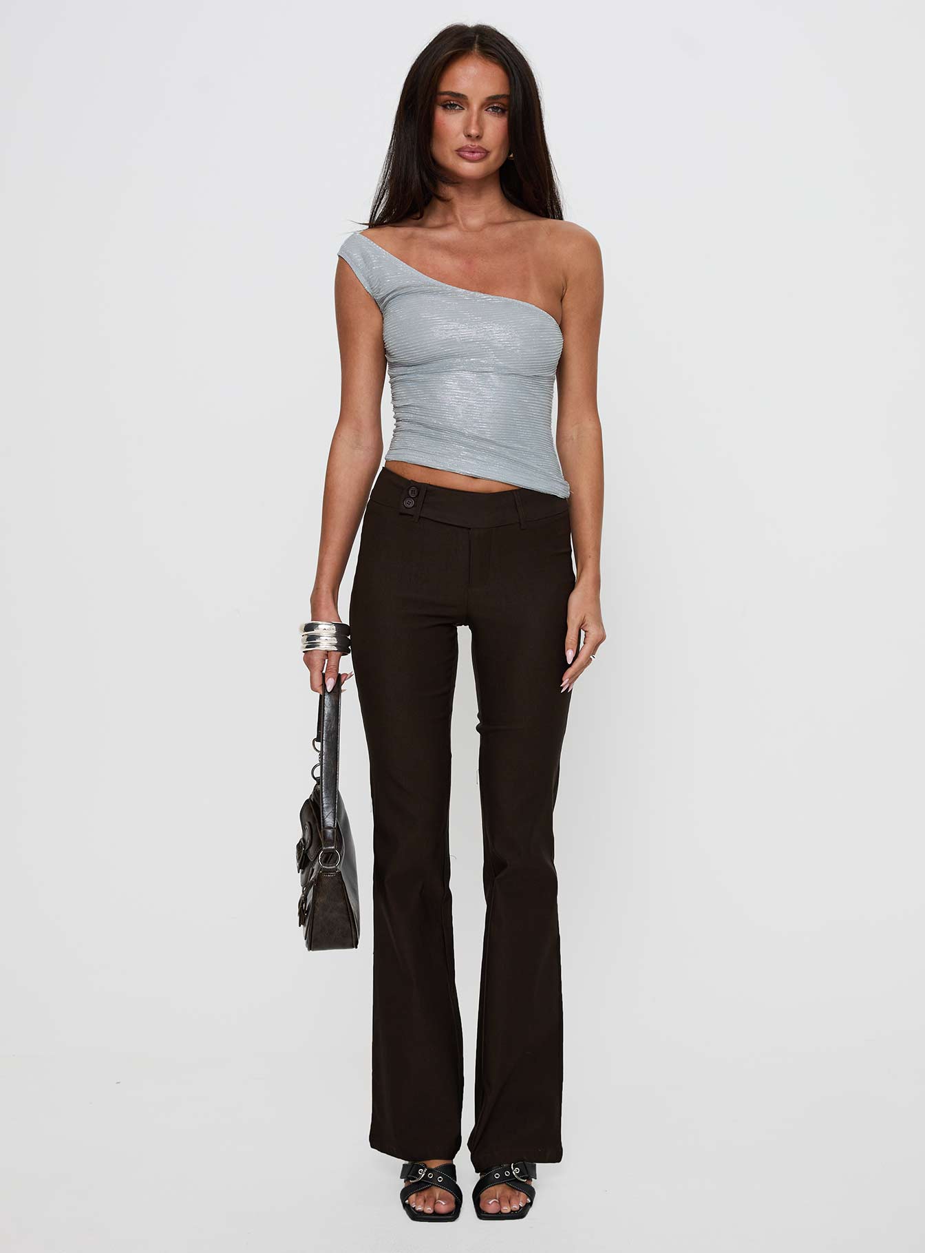 Kinkirk Flared Pants Chocolate Petite、mySite、solidvoid