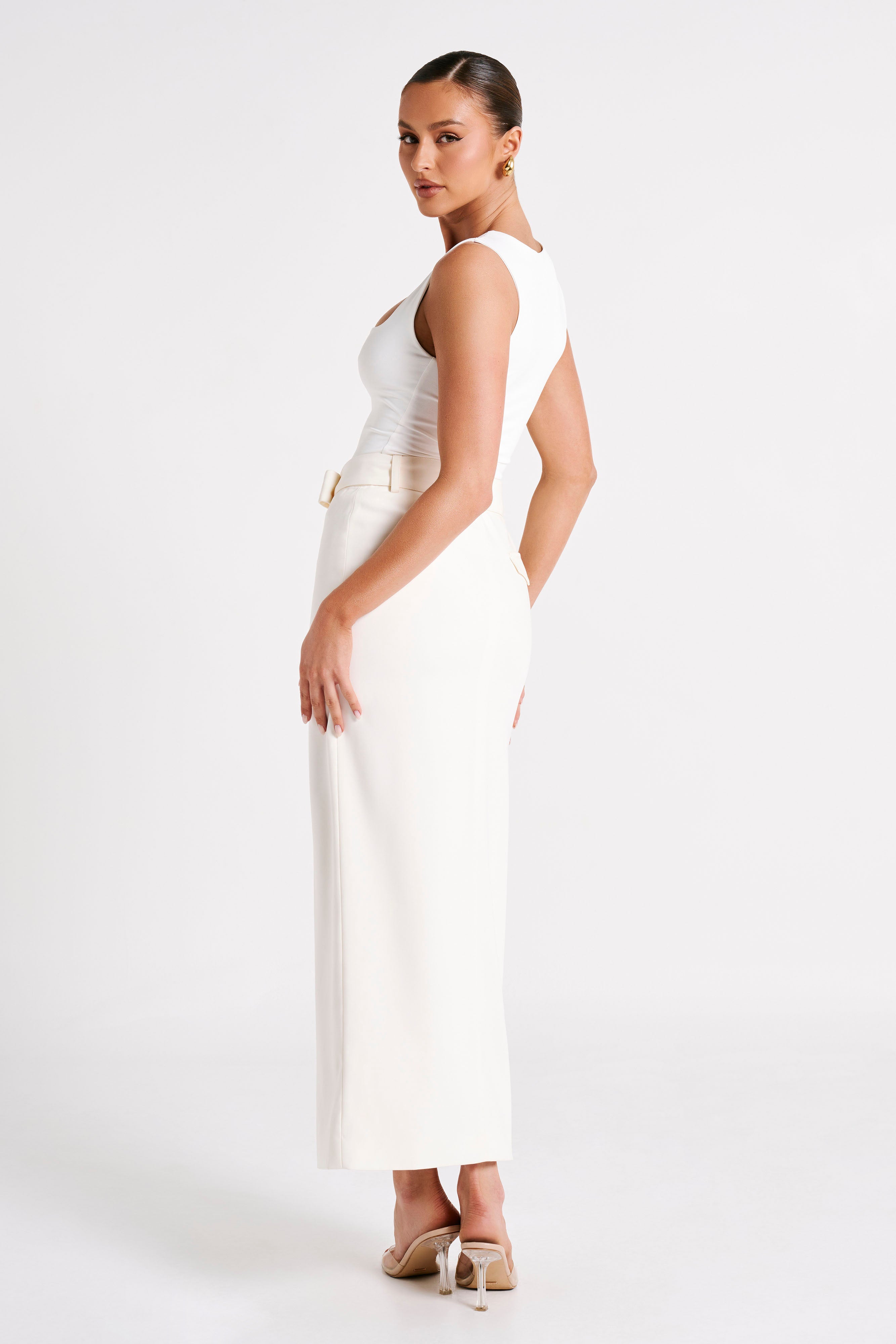 Linley Recycled Nylon Long Line Top - White、mySite、solidvoid