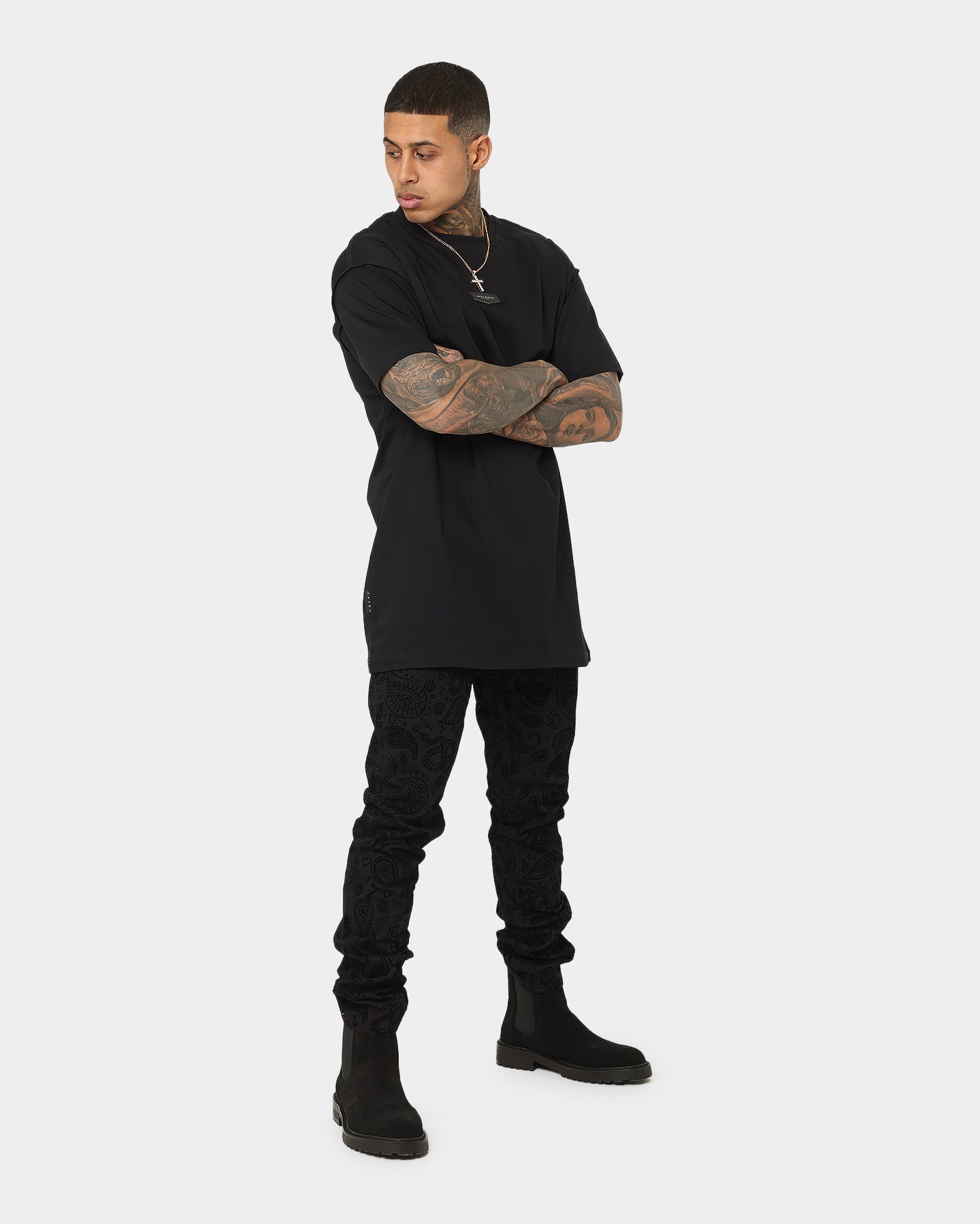 Saint Morta Paisley Skulls Jeans Black、mySite、zt4zffjzw