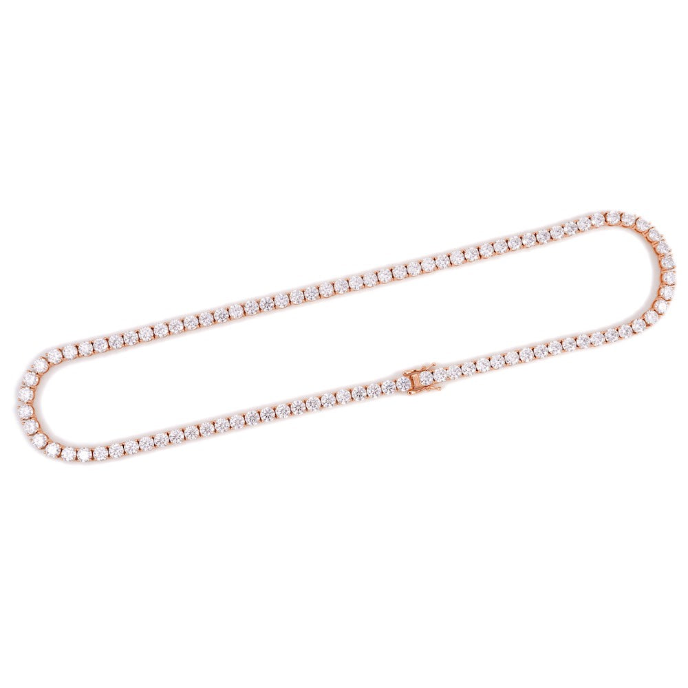 5MM Diamond Tennis Chain 14K Solid Rose Gold、mySite、hinf8tx79