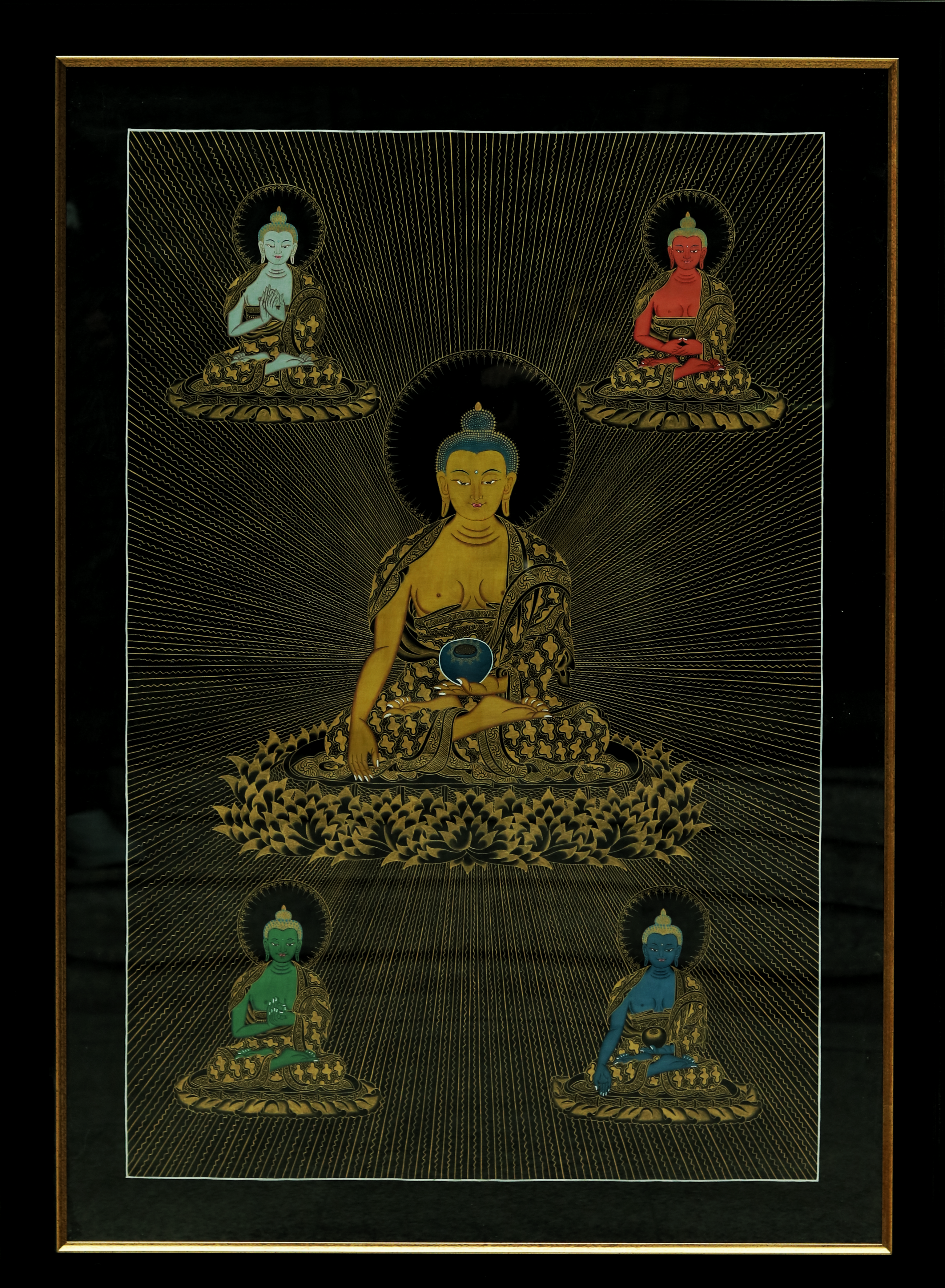 The Five Buddhas (Painting - Acrylic on Cotton Cloth)、mySite、topwebapps