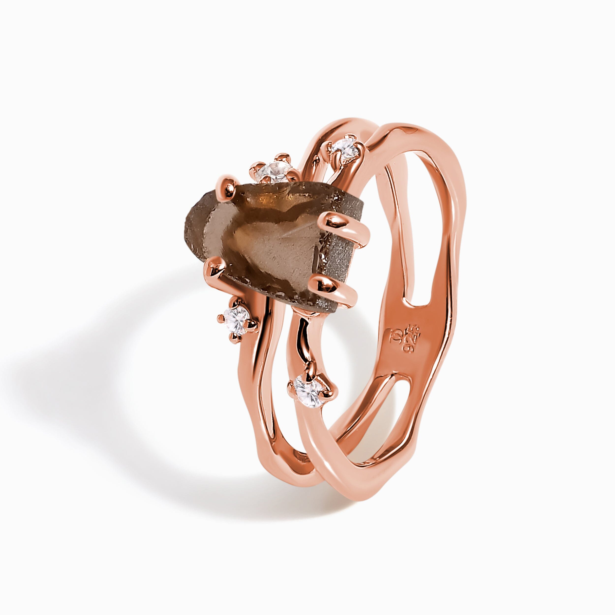 Raw Crystal Ring - Flow Smoky Quartz、mySite、hinf8tx79