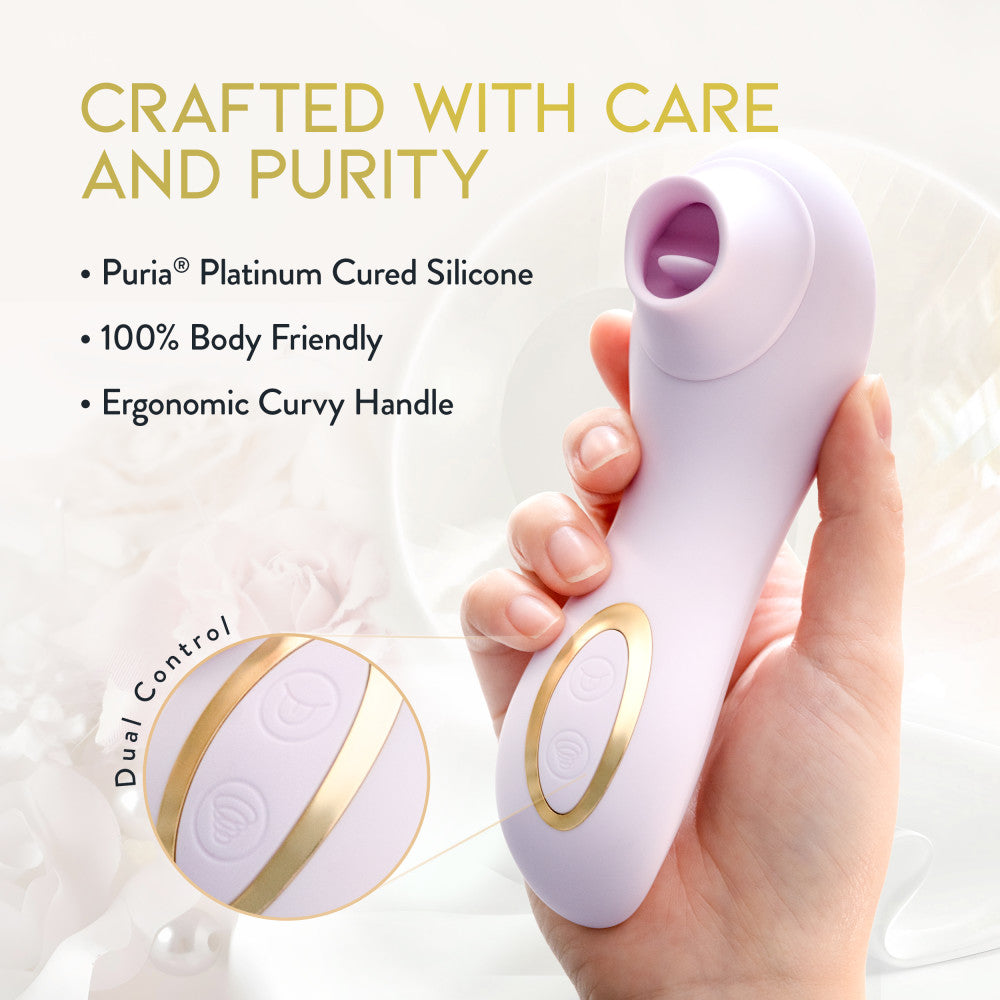 Delice™ By Blush® | Fleur Handheld Clitoral Stimulator With Tongue Fluttering & Suction Functions – In Barely Purple、mySite、bottomscart