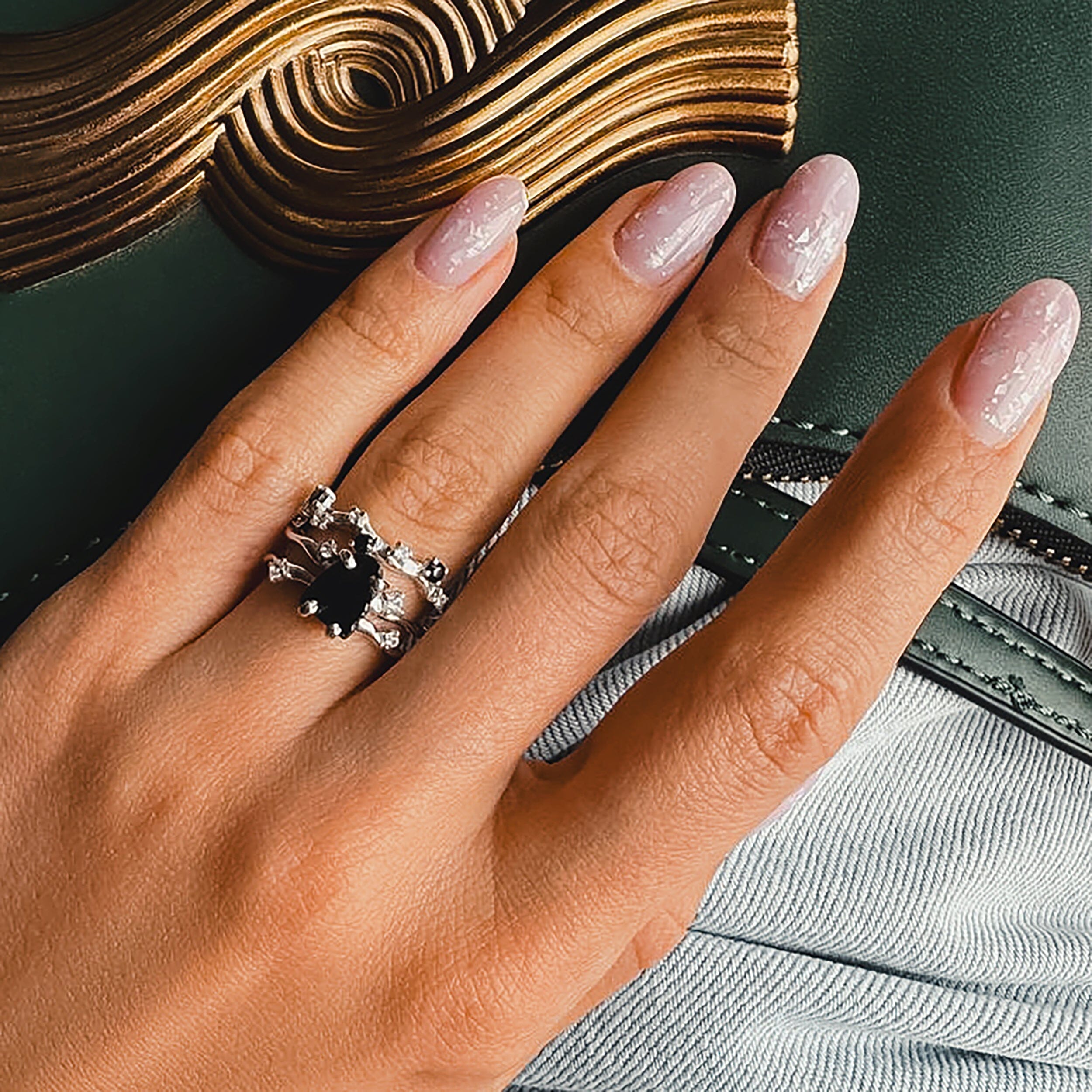 Black Obsidian Flow Ring & Black Onyx Stardust Band、mySite、hinf8tx79