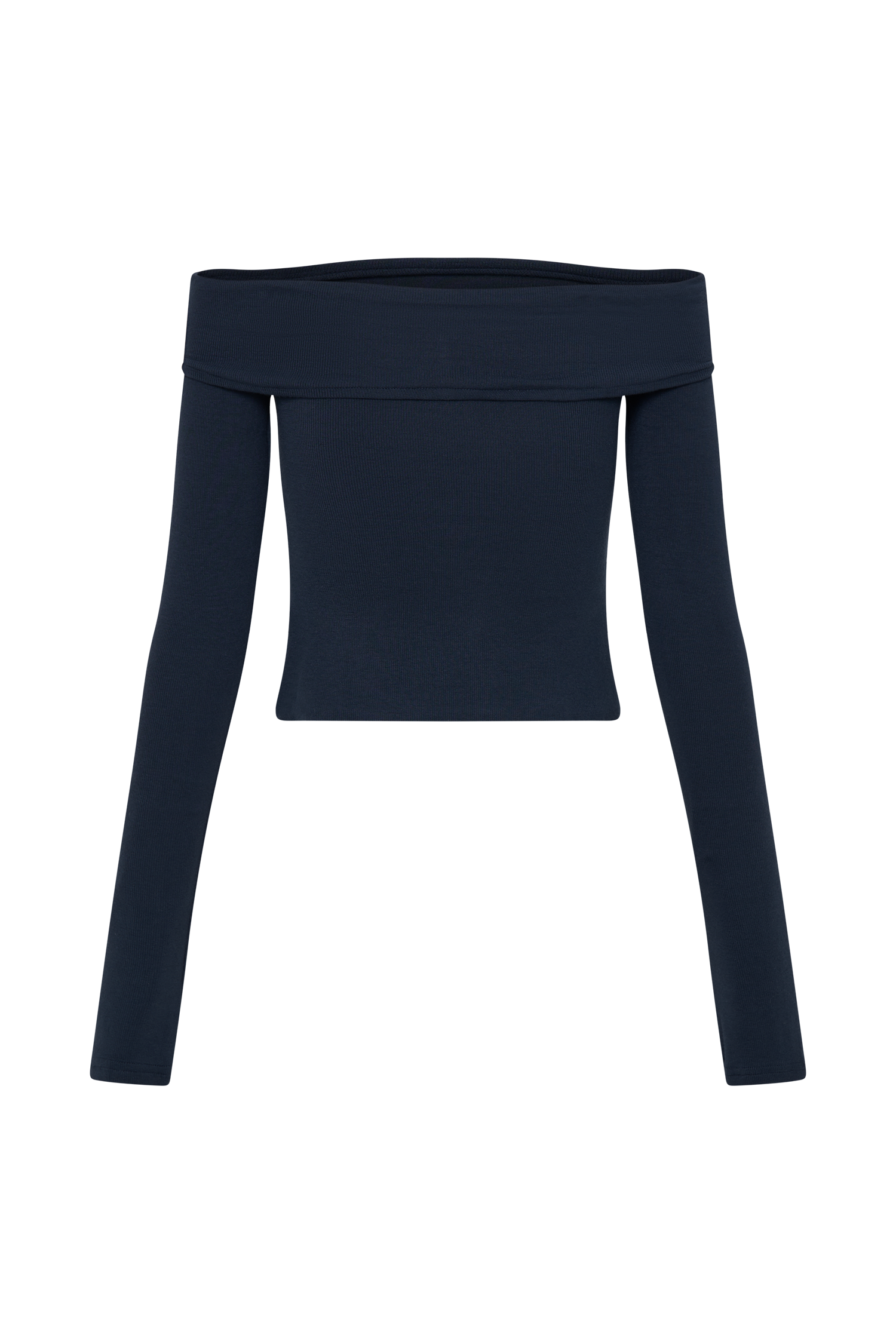Briah Cut Out Modal Long Sleeve Top - Dark Navy、mySite、solidvoid