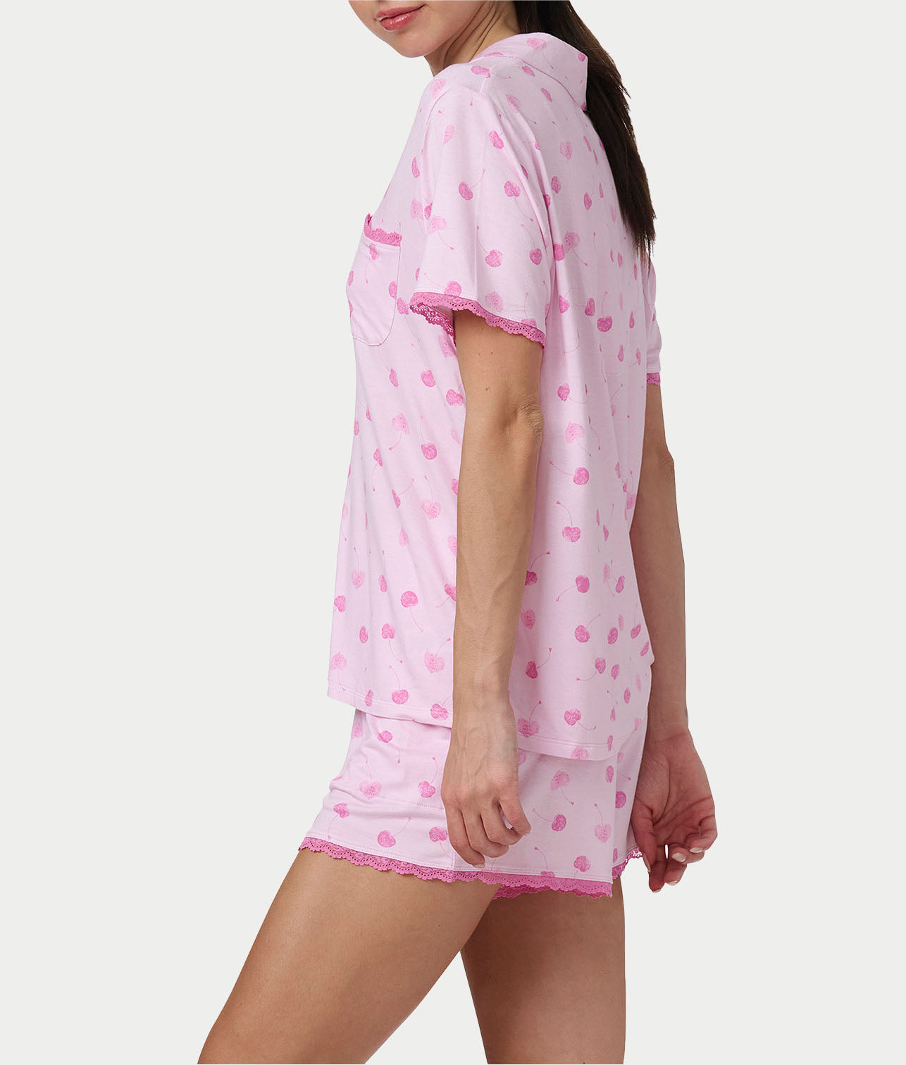 Notch Collar Knit Pajama Shorts Set、mySite、bengalsvssteelers