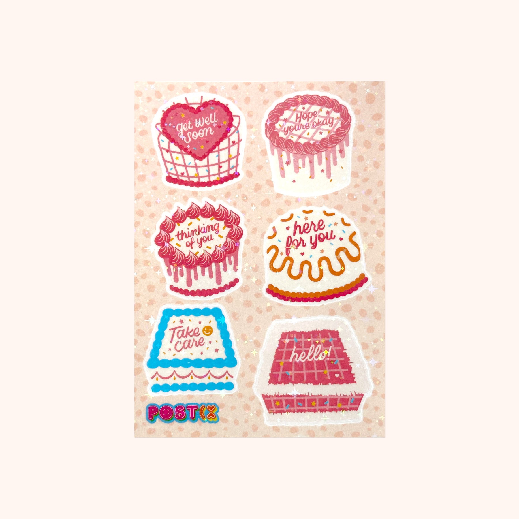  Cake Messages A6 Hologram Sticker Sheet、mySite、ghnorth