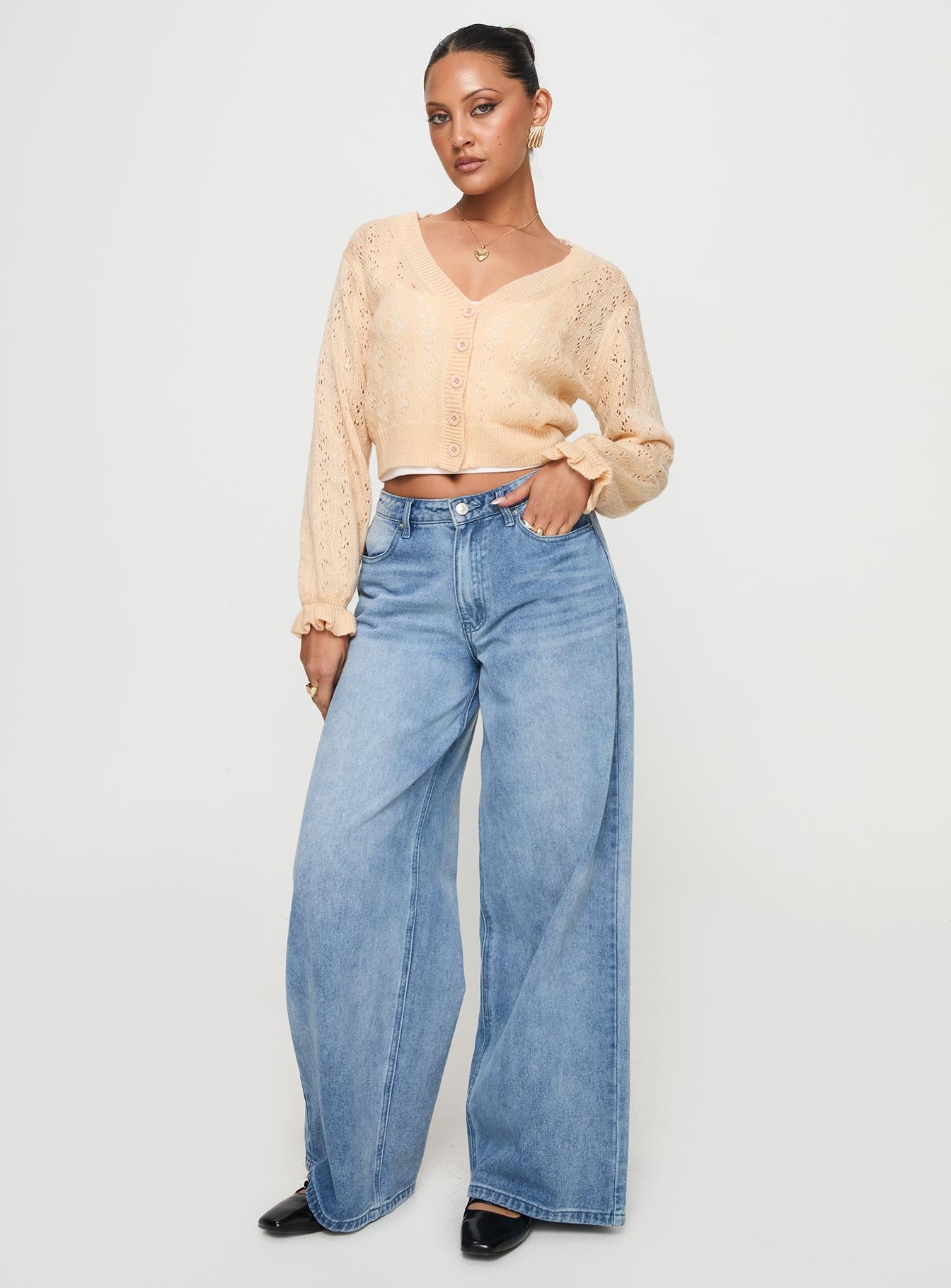 Lyric Cropped Cardigan Beige、mySite、solidvoid