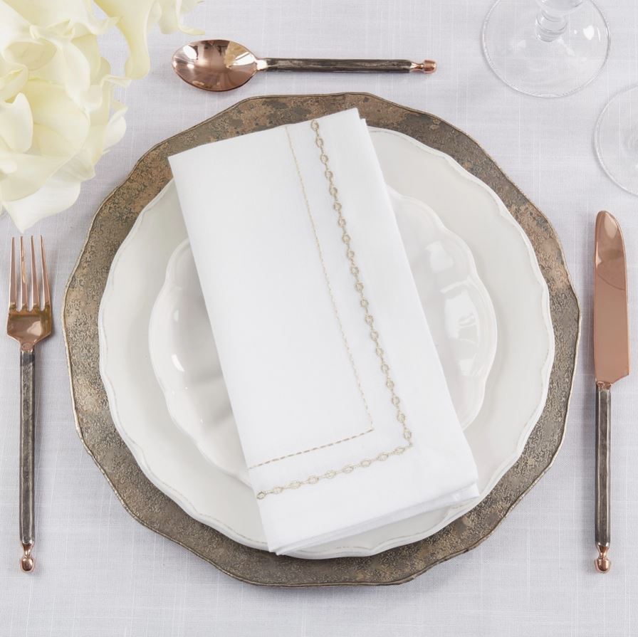  Embroidered Chainlink Napkin 4 Pack、mySite、elrpsem3k