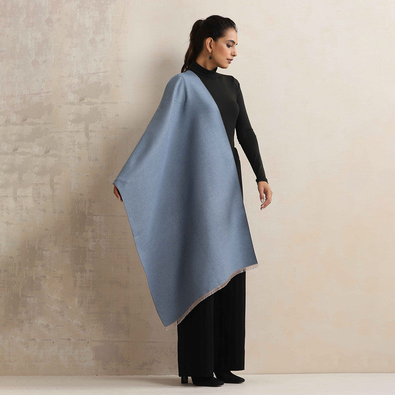 Woolen Solid Stole | Reversible | Blue、mySite、camillekostekn