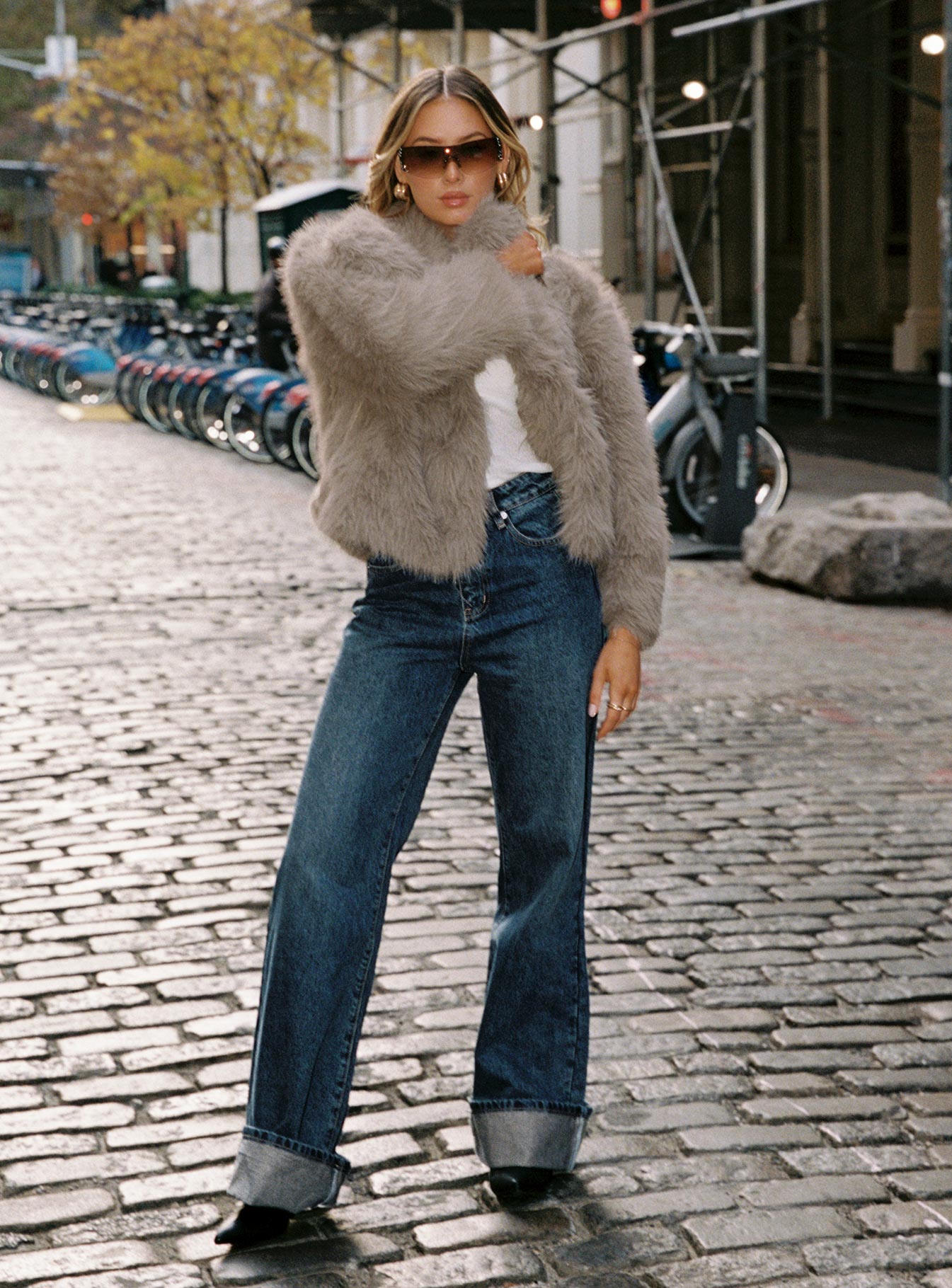 Wayland Faux Fur Jacket Grey、mySite、solidvoid