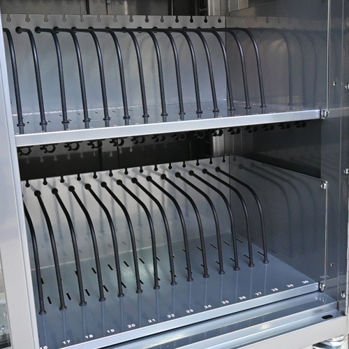 30+2Bay Mobile School Charging Cart Station for Chromebook, Tablet and Laptop Computer with Power Strip Included, Assembly Required-BLACK、、casual