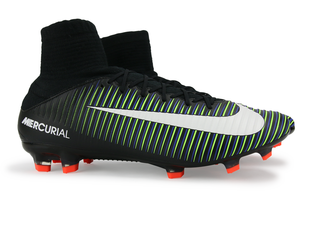 Nike Men's Mercurial Veloce III DF FG Black/White/Electric Green、mySite、noshort