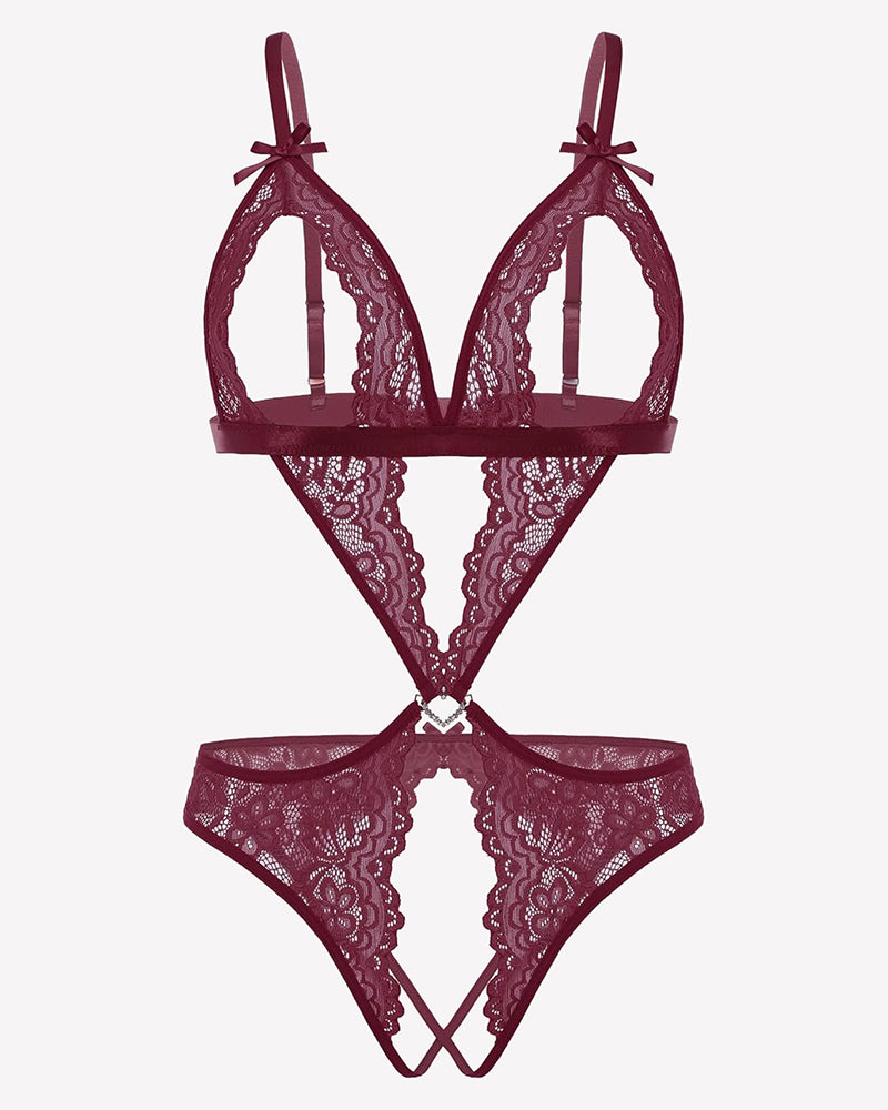 Lace Deep V Teddy Bodysuit、mySite、bengalsvssteelers