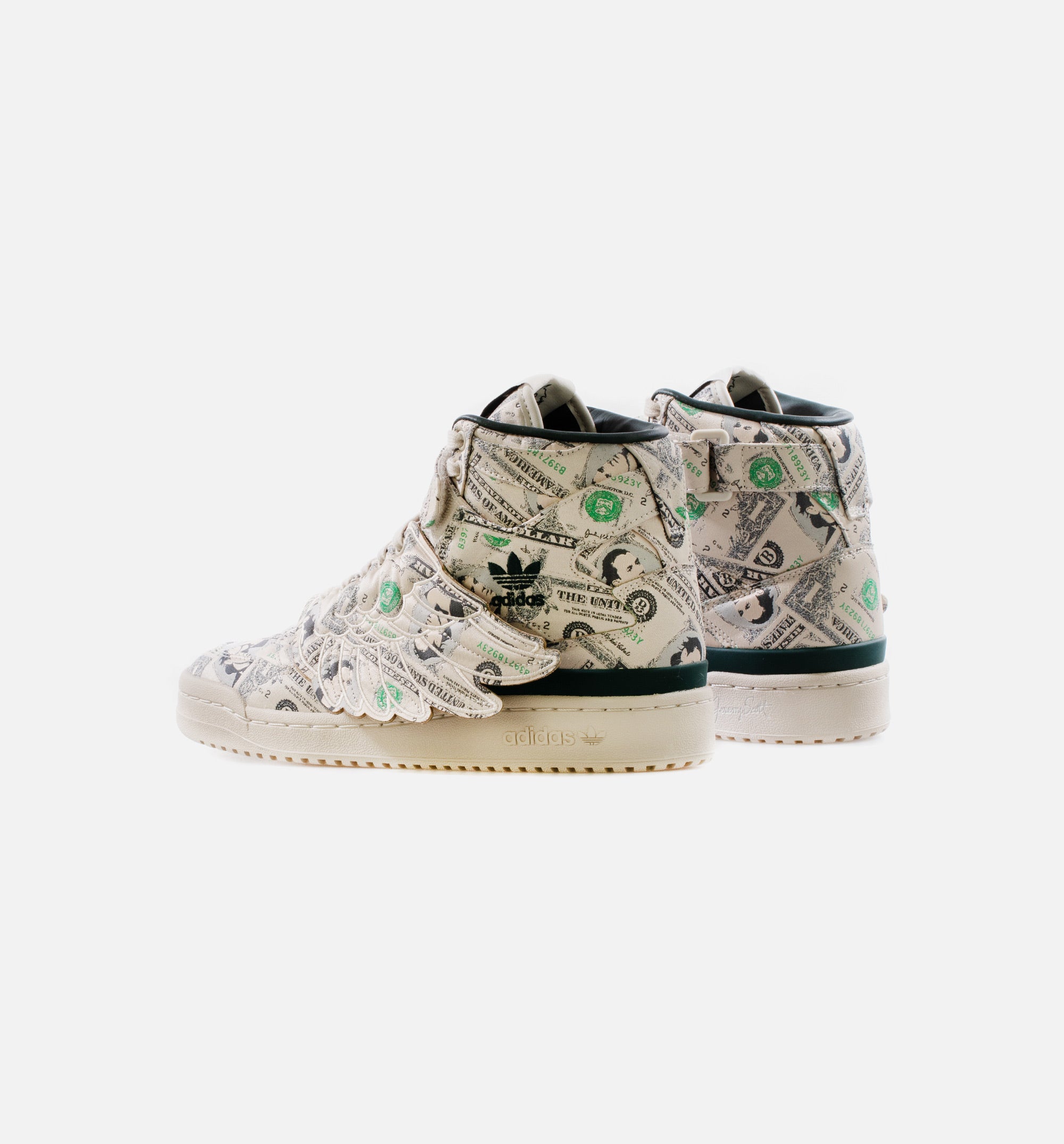 X Jeremy Scott Forum Wings 1.0 Money Mens Lifestyle Shoe - Off white/Green/Multi Limit One Per Customer、mySite、dreamappss