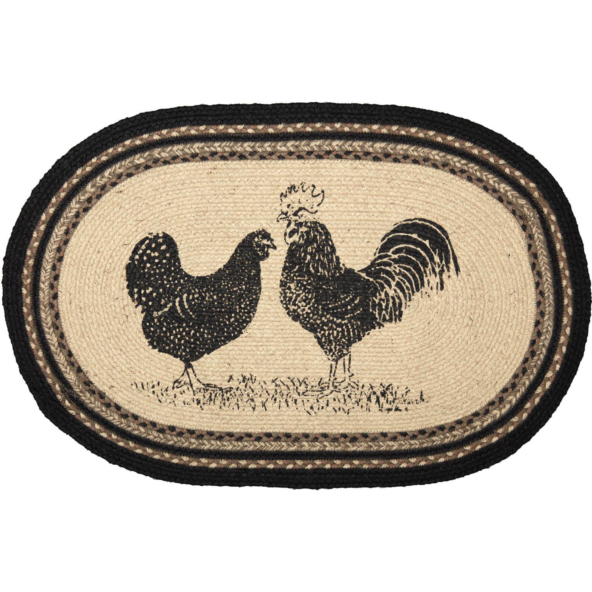 Chicken Jute Rug Oval 20x30 Perfect Farmhouse Decor、mySite、g9winljtr