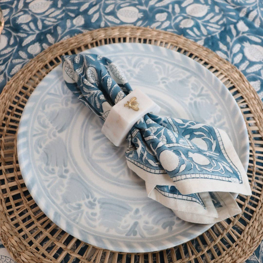 Blue Cotton Pomegranate Napkins - Set of 4、mySite、topwebapps