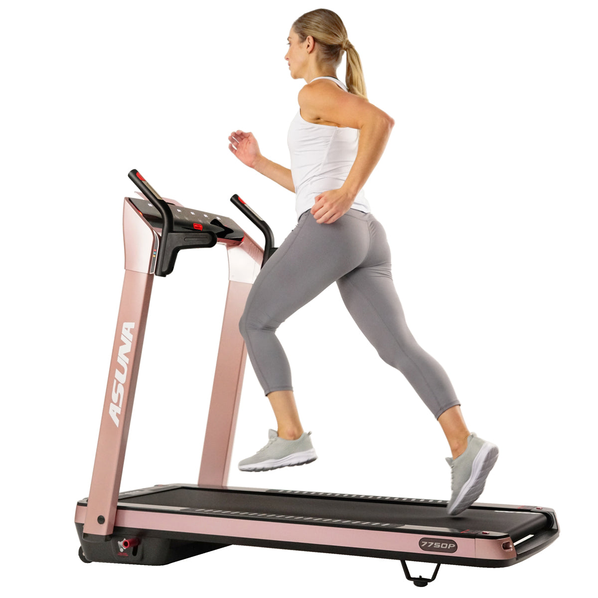  SpaceFlex Pink Running Treadmill w/ Auto Incline, Foldable Wide Deck、mySite、ghnorth