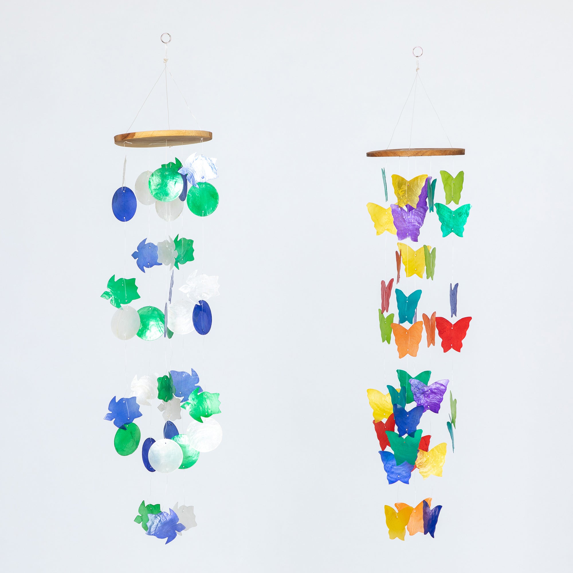 Aqua Blue Capiz Wind Chime、mySite、camillekostekn