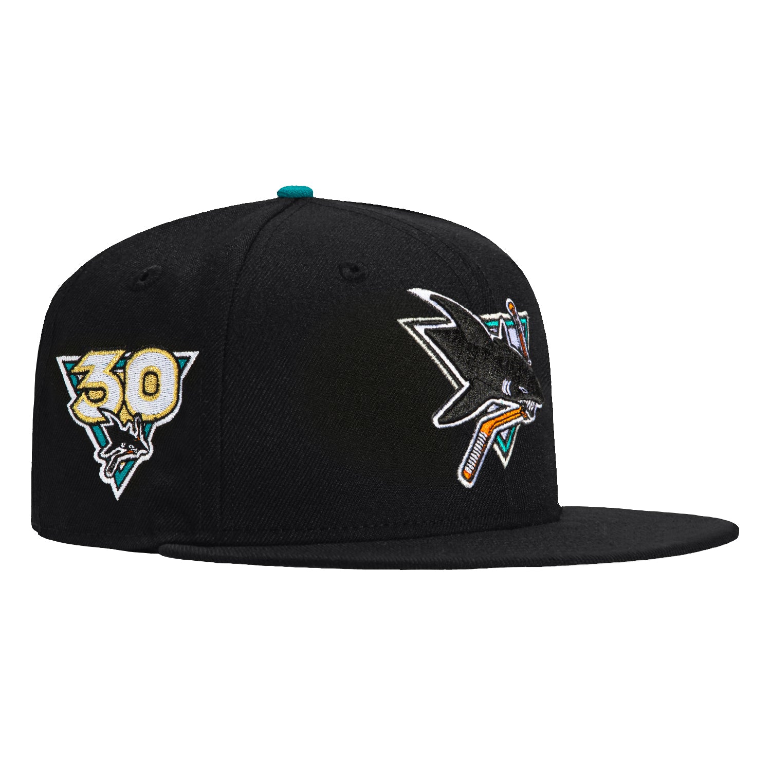 New Era 59Fifty San Jose Sharks 30th Anniversary Patch Hat - Black、mySite、vikingsvslions