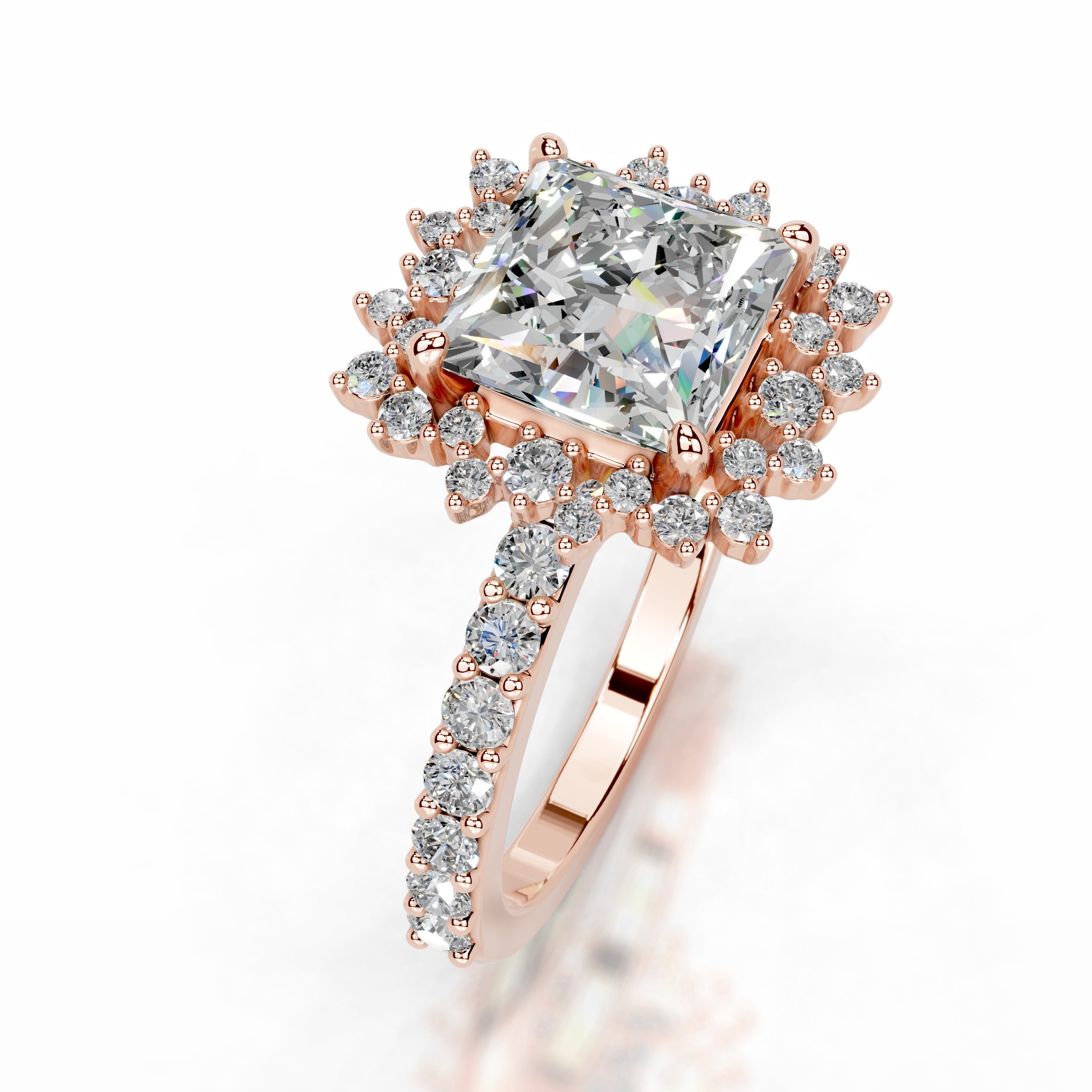 Gyda Moissanite & Diamond Ring - 14K Rose Gold、mySite、hinf8tx79