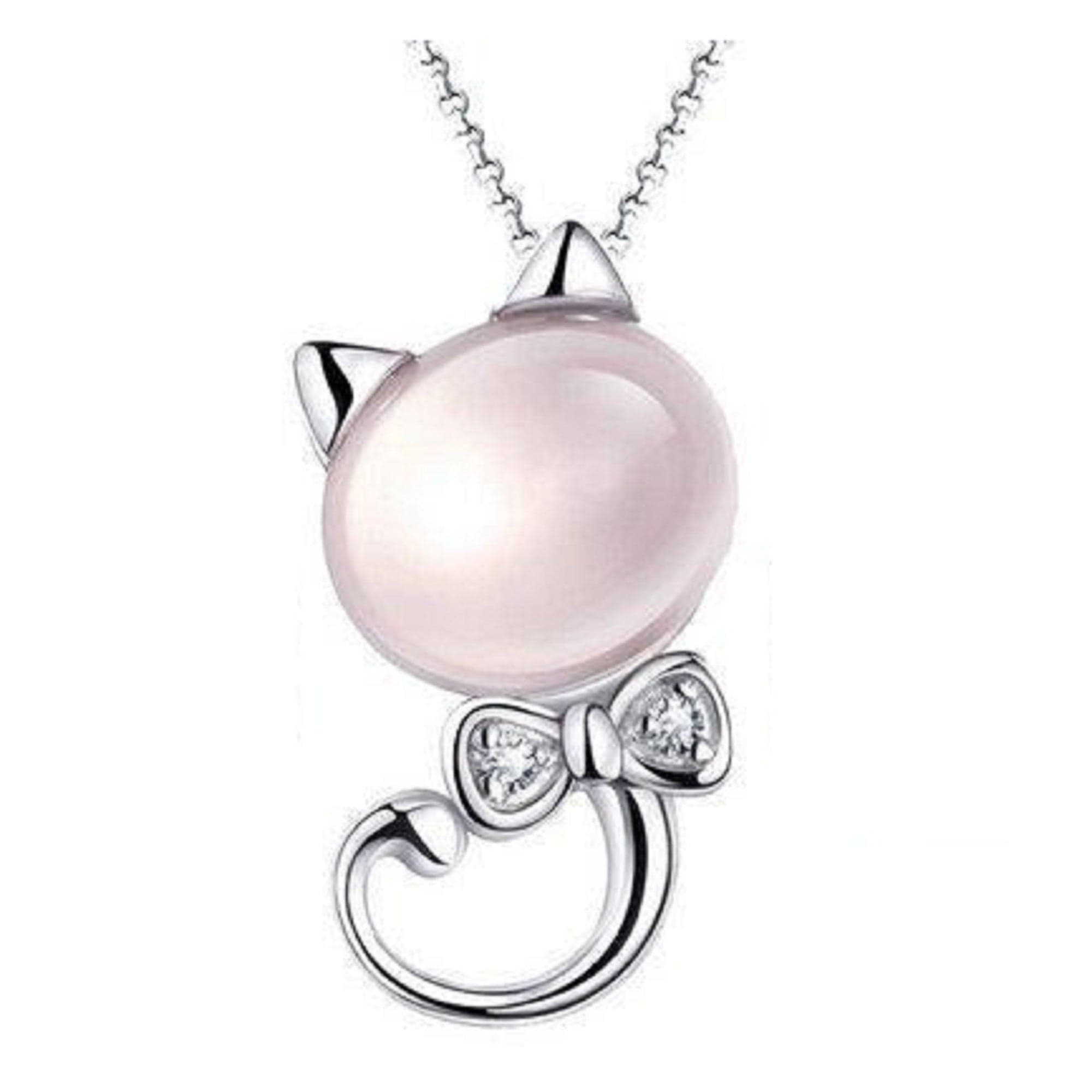 Cat Pearl Necklace in Sterling Silver、mySite、g9winljtr