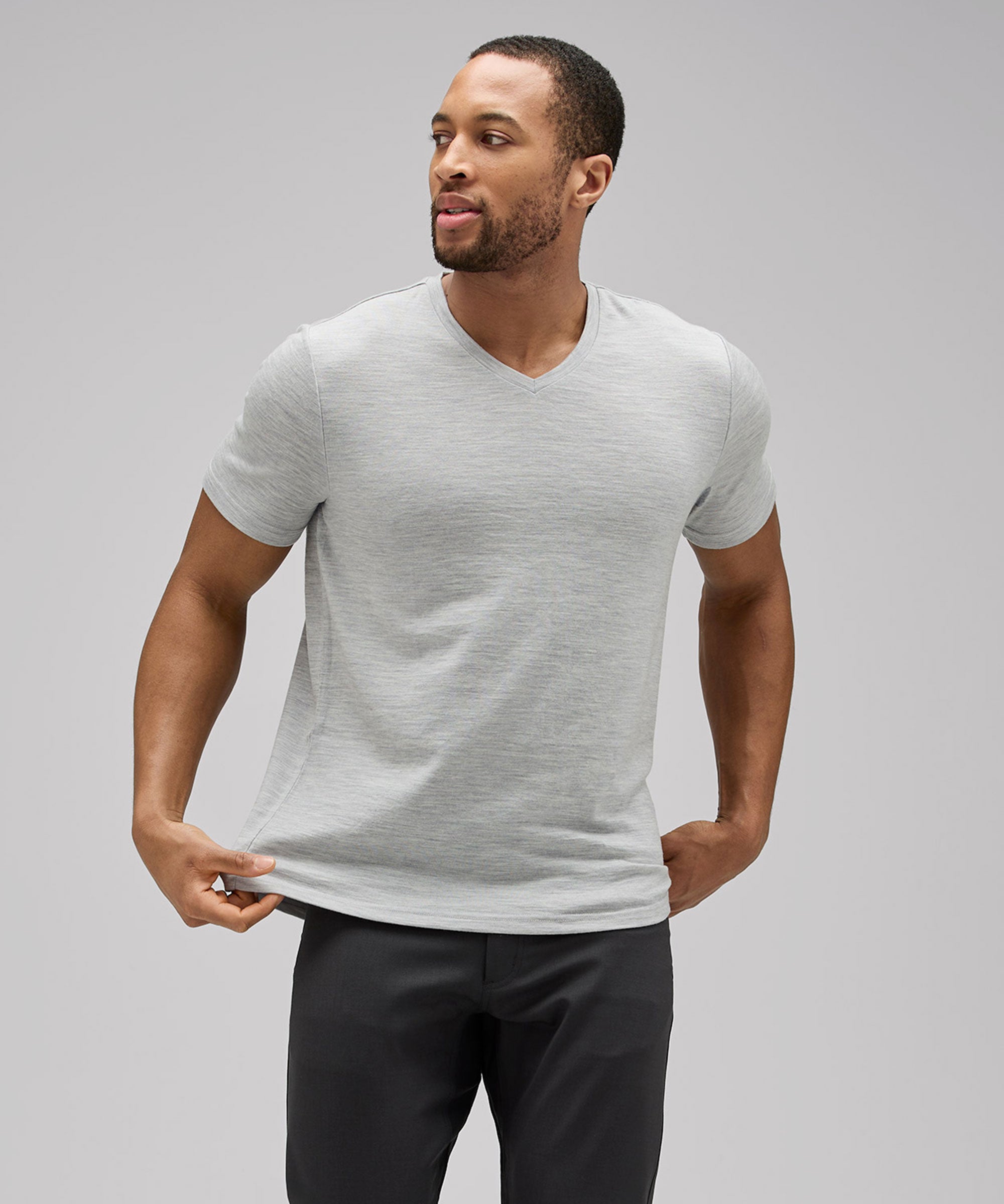 Men's Merino V-Neck T-Shirt、mySite、noshort