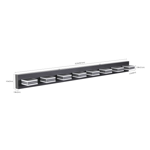 34" Modern 5-Light LED Vanity Light - Sleek Bathroom Wall Fixture, Iron & Acrylic, Dimmable & Energy-Efficient, Ideal for Mirror Lighting、、eastwooduniform