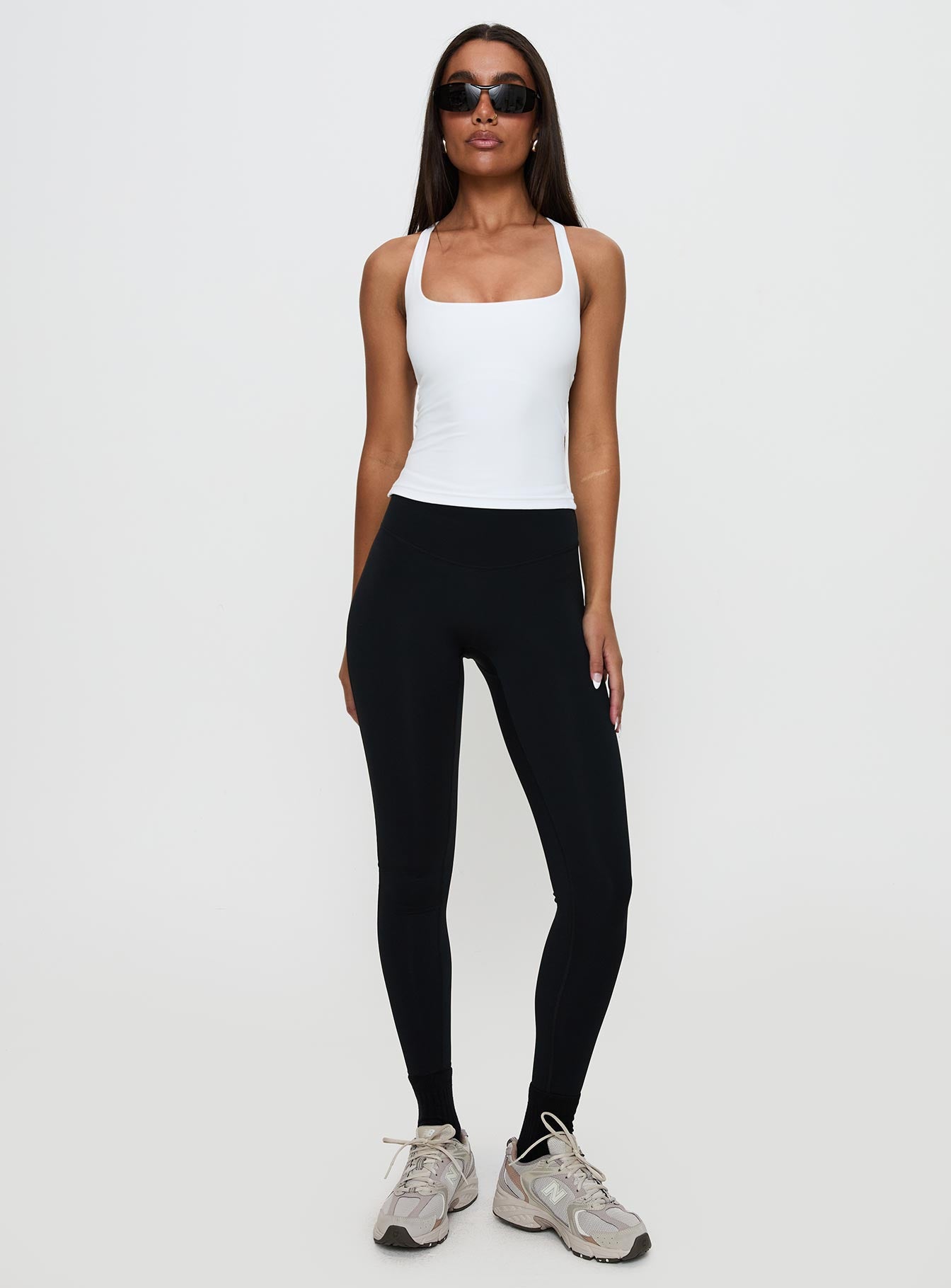 Layup Active Longline Cross Back Top White、mySite、solidvoid