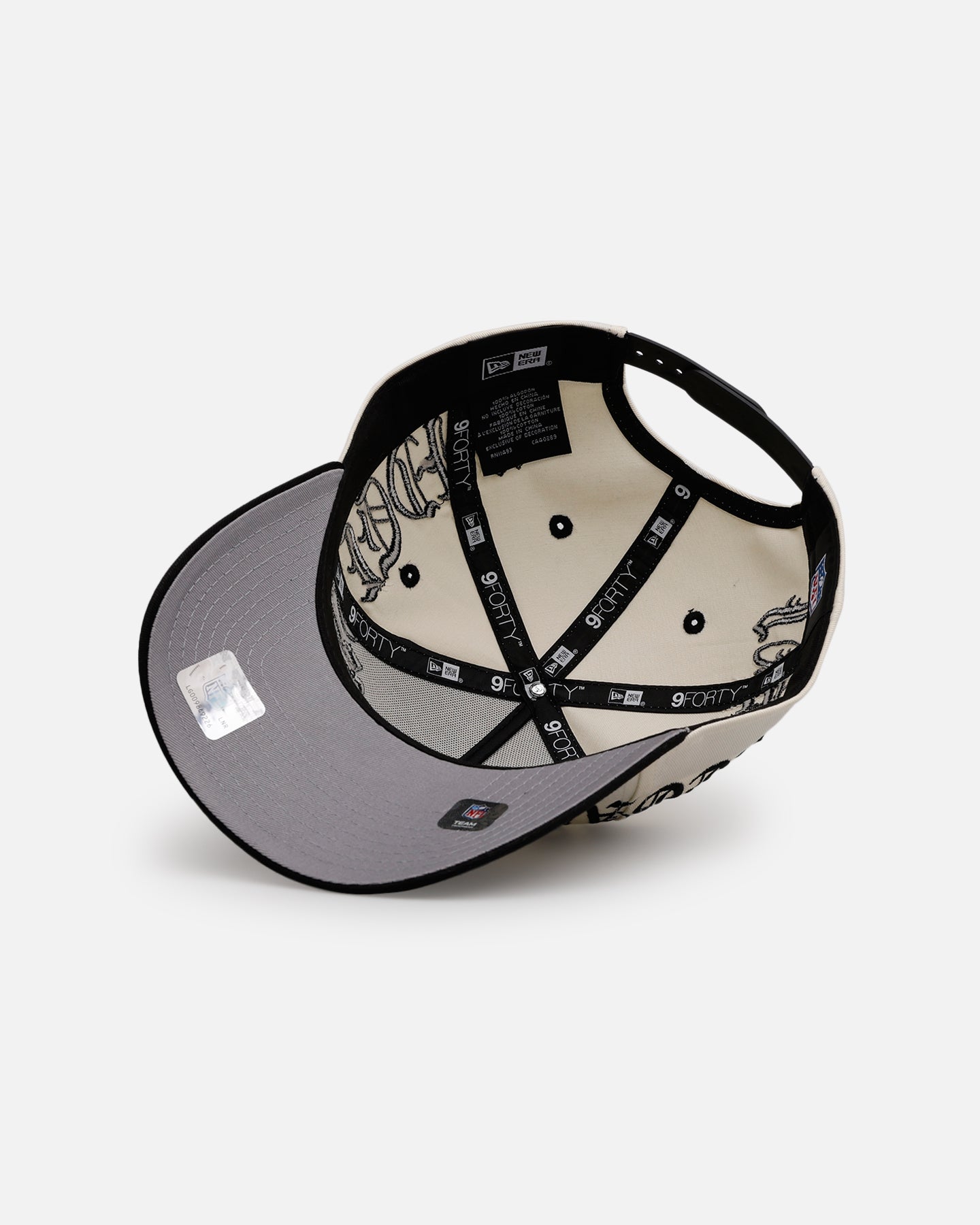 New Era Las Vegas Raiders 'Gothic Script Two Tone' 9FORTY A-Frame Snapback Chrome/Black、mySite、zt4zffjzw