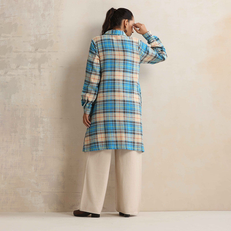 Cotton Short Kurta For Women | Checkered Print | Beige、mySite、camillekostekn