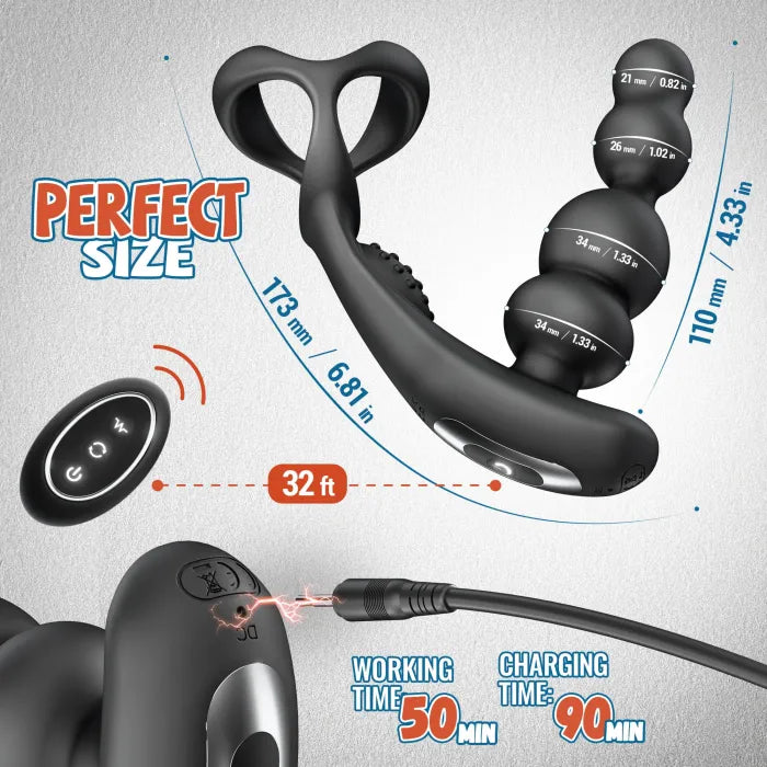 Come Closer 3 In One | 360 Rotating Anal Plug | Scrotum Sling | Ultra Silent | Usb、mySite、bottomscart