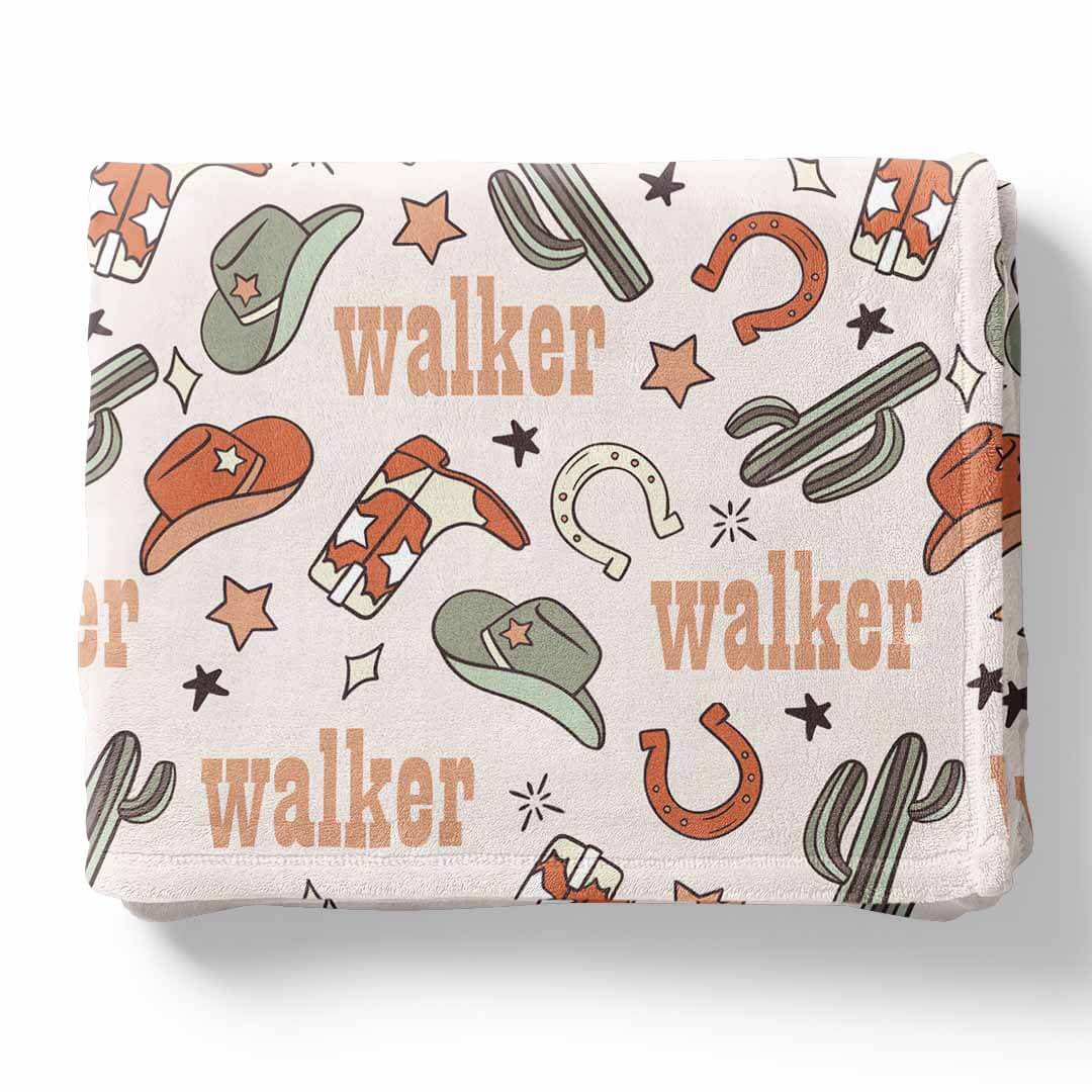  Buckaroo Cowboy Personalized Kids Blanket、mySite、layawaytickets