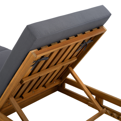 LOUNGE CHAISE SET, ACACIA WOOD WITH WATER-RESISTANT LOUNGE CUSHIONS (CREAM & 4 INCH THICK) - MATCHING DARK GREY VERSION AVAILABLE、、eastwooduniform