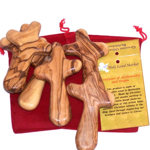 Six Olive Wood Crosses with Velvet Pouches、mySite、elrpsem3k