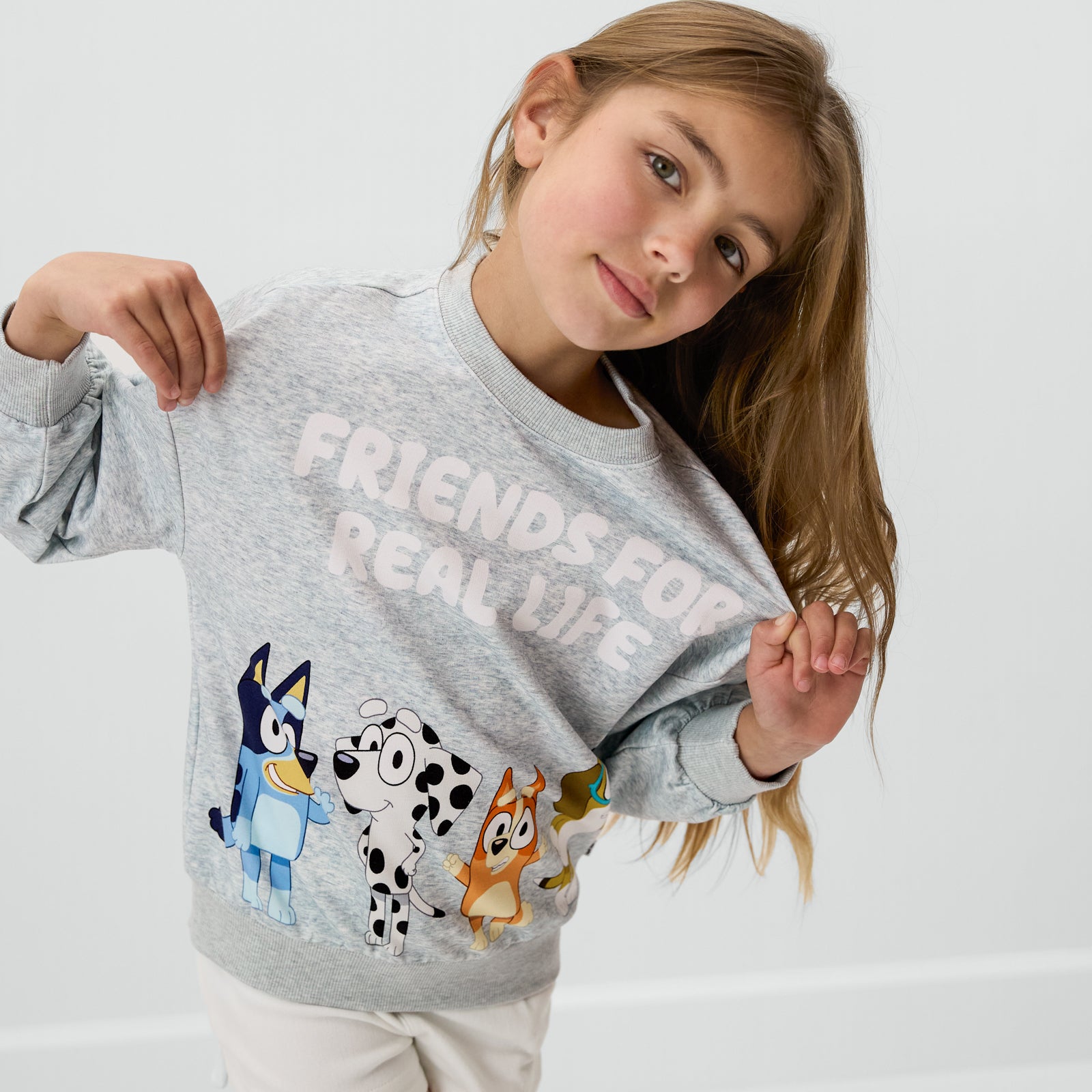 Bluey & Friends Drop Shoulder Crewneck、mySite、g9winljtr